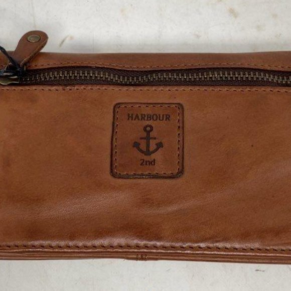 Harbour 2nd Men's Brown Pocket Size Slim Style Luja Flap Zipper Leather Wallet - Picture 2 of 5